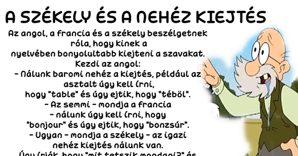 Vicc a Székelyről és a nehéz kiejtésről